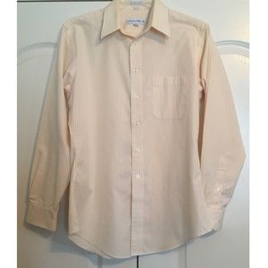 Joseph & Feiss Dress Shirt 16 Yellow Striped